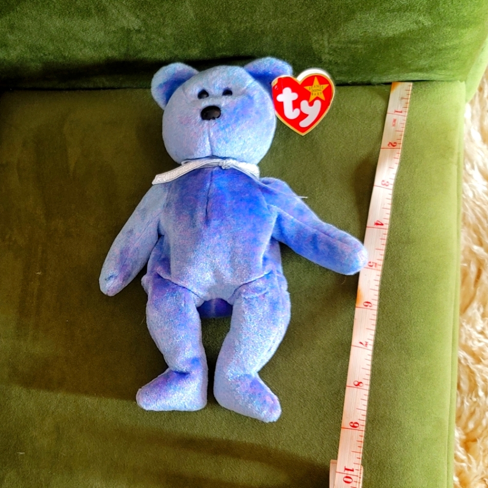 Ty Beanie Babies Platinum Edition Club Kit 9" Clubby II, Purple Bear With Tag - Picture 12 of 12